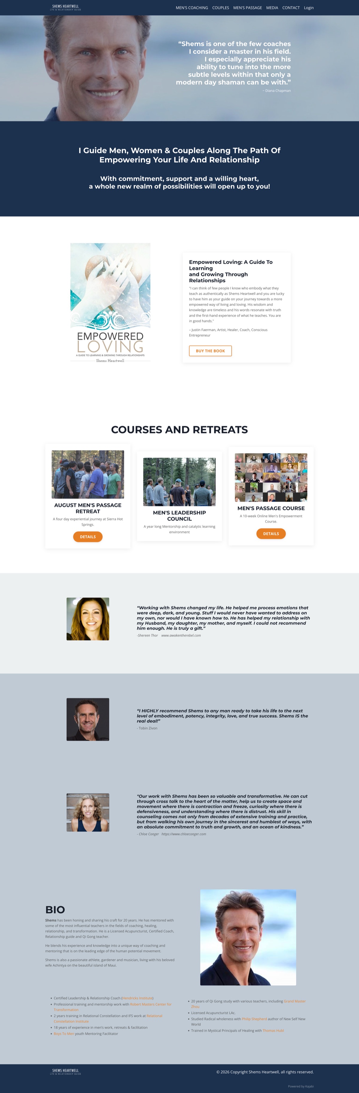 shemsheartwell.com before redesign